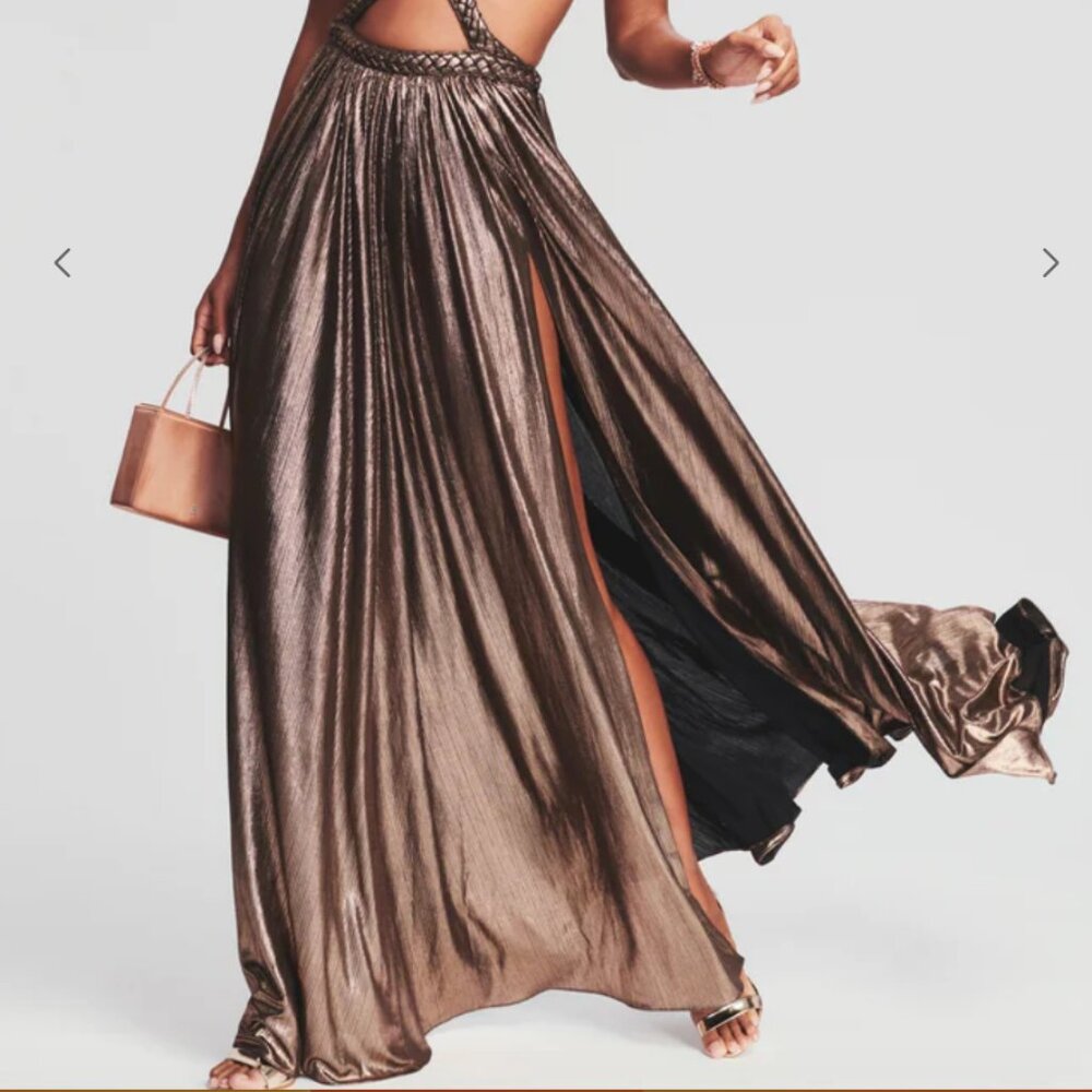 retrofête Jett Dress Metallic Bronze XS NWT - Picture 3 of 8